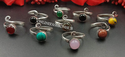#ad Sunstone amp; Mix Gemstone 925 Sterling Silver Plated Wholesale Lot Boho Rings $169.15
