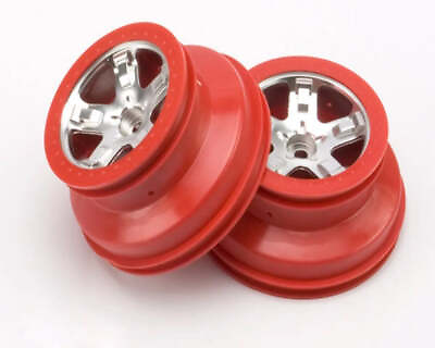 #ad Traxxas TRA5874A Wheels SCT Satin Chrome Red Beadlock Style Dual Profile $9.95