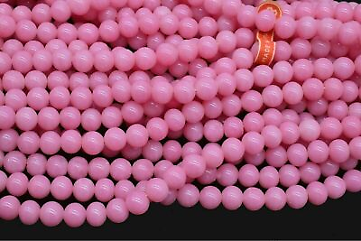 #ad 20 Glass Beads Round Pink Rose Quartz 8 mm Japan Crafts Jewelry Making Vintage $8.99