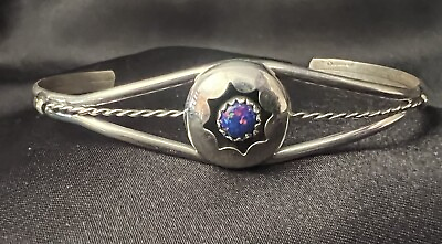 #ad Sterling Silver Blue Opal Navajo Cuff Bracelet $59.00