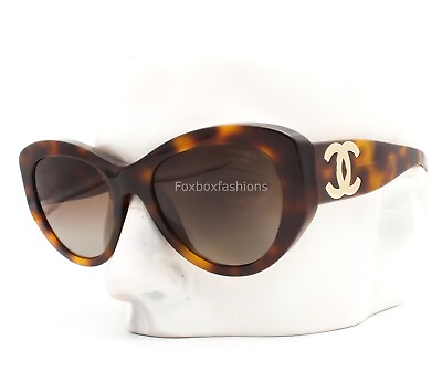 #ad Chanel 5492A 1295 S9 Sunglasses Brown Tortoise Polarized Gold CC Alternative Fit $250.00