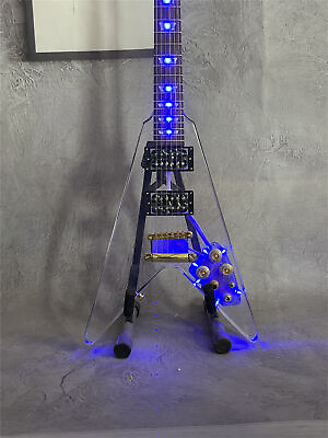 #ad Standard Custom Blue LED Light Electric Guitar Rosewood Fretboard Maple Neck $320.62