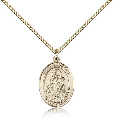 #ad Saint Nicholas Medal For Women Gold Filled Necklace On 18 Chain 30 Day M... $165.00