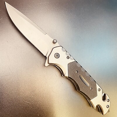 #ad 9quot; G10 Handle Tactical Quick Open Blade Folding EDC Survival Pocket Knife Gift $19.99