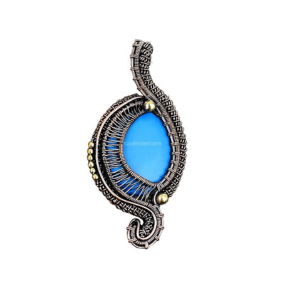 #ad Sleeping Beauty Turquoise Jewelry Copper Sister Gift Wire Wrapped Pendant 3.03quot; $25.50