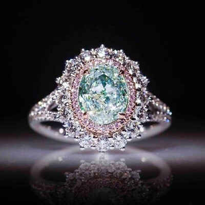 #ad Luxury Colorful Rhinestone Zircon Halo Ring for Women Jewelry Wedding Party Gift C $2.51