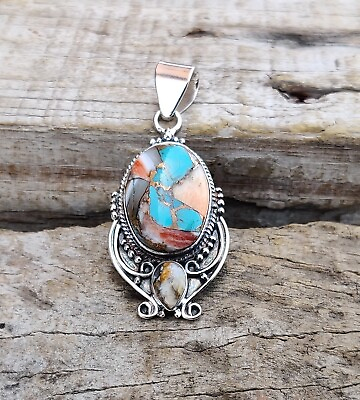 #ad Oyster Copper Turquoise Gemstone 925 Sterling Silver Stylish Lovely JewelryPG154 $17.21