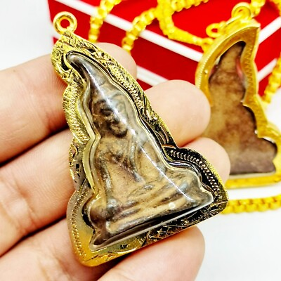 #ad Phra Tha Kradan Thai Buddha Amulet Pendant Gold Micron Case $32.90