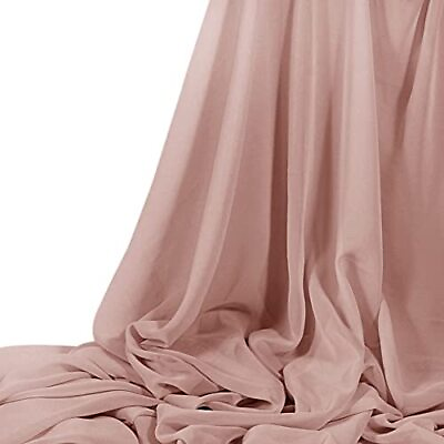 #ad Dusty Rose 20 Yards 60quot; Wide Sheer Fabric Chiffon Fabric by The Yard Continuo... $72.24