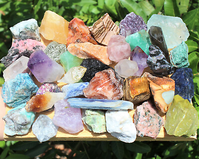 #ad Bulk Mixed Crafters Collection: Gems Crystal Natural Rough Raw 1 2 lb Lot $9.95