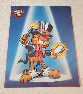 #ad Garfield the Cat Cartoon 20 x 16 Art Frame Wood NEW Art Shoppe Ready to Hang $50.00