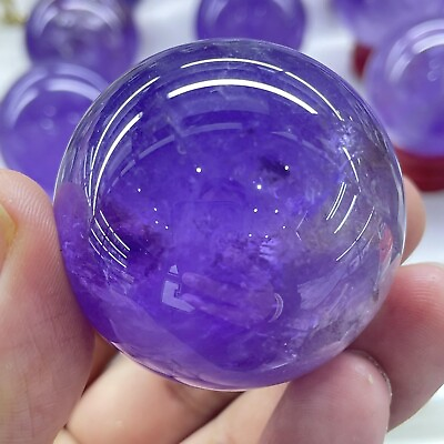 #ad 1pc Amethyst Natural ball Quartz Crystal Sphere Reiki Healing Mineral 45mm $20.99