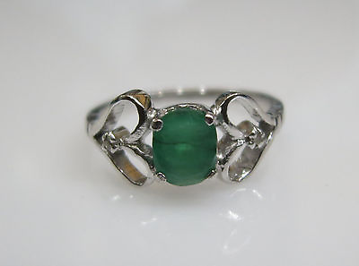 #ad Natural Emerald Diamond Ring 5.75 US Size Sterling Silver Non treated Fine Quali $59.99