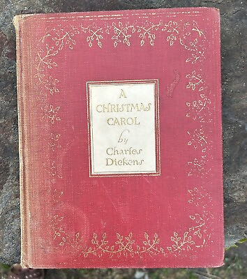 #ad A Christmas Carol by Charles Dickens 1938 Antique Hardcover Book SIGNED $85.00
