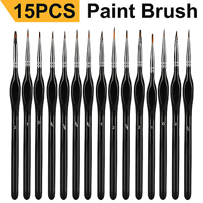 #ad #ad 15PCS Miniature Paint Brushes Fine Tip Set for Art Nail Model Craft Oil Painting $11.98