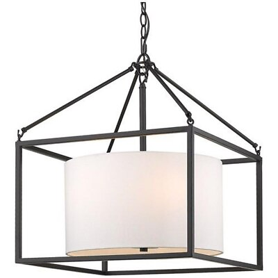 #ad Chandelier 5 Light Steel White Fabric in Durable style 94.5 Inches high by $332.95