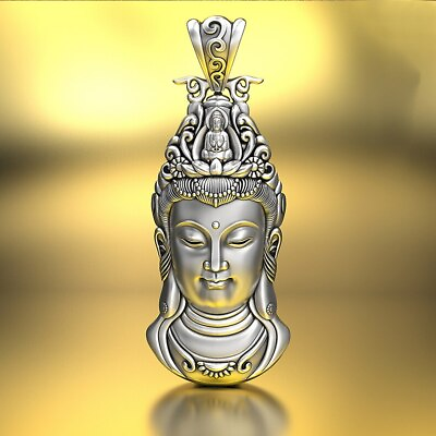#ad Head Pendant Necklace Life Buddha Avalokitesvara Tathagata Pendant for Men $11.77