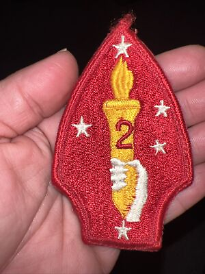 #ad VINTAGE WORLD WAR II USMC MARINES 2nd DIVISION MILITARY PATCH $14.00