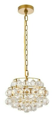 #ad Modern Crystal Balls Chandelier Ceiling 3 Light Pendant Fixture Lighting 12 inch $310.04