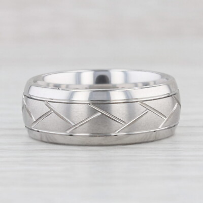 #ad New Crisscross Pattern Cobalt Chrome Ring Size 8 Wedding Band $49.99