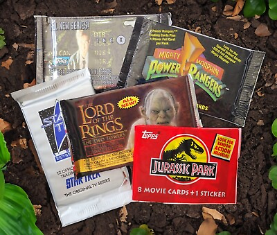 #ad 5 Sci Fi Fantasy Card Packs: LOTR Jurassic Park Star Trek Power Rangers $24.99