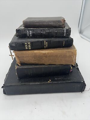 #ad OLD BIBLES Antique Distressed Antiquarian LOT 6 New Testament VTG Oldest 1896 $89.95