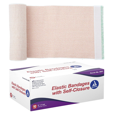 #ad Dynarex Elastic Bandages With Self Closure 6quot; x 5 yds Box of 10 Rolls $17.69