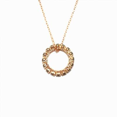 #ad Swarovski Pink Gold Crystal Circle Pendant Necklace Women#x27;s Fashion Jewelry $135.42