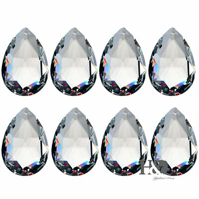 #ad 10PCS Lot Clear Chandelier Glass Crystal Lamp Prisms Hanging Drops Pendant 50mm $18.39