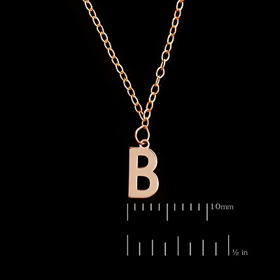 #ad 9ct GOLD Small Initial Personalised Pendant Necklace Letter Alphabet Kids Gift GBP 55.99