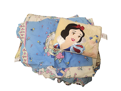 #ad Vintage Disney Snow White TWIN 6 pc Bedding Set; Comforter Sheets Pillow Case $89.99