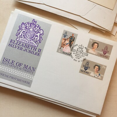 #ad Isle of Man First Day Cover FDC 1977 Elizabeth II Silver Jubilee UNADDRESSED GBP 0.99