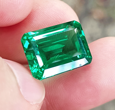 #ad Flawless Natural 9.50 Ct Green Emerald GIE Certified Emerald Cut Loose Gemstone $26.06