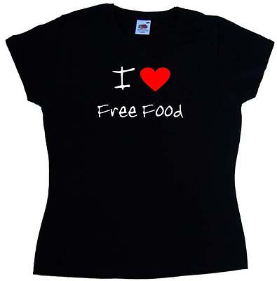 #ad I Love Heart Free Food Ladies T Shirt GBP 8.99