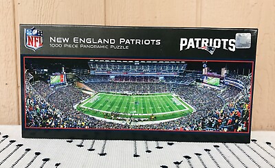 #ad Master Pieces NFL New England Patriots 1000 Piece Panoramic Puzzle Recycled Mat $14.99
