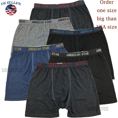 #ad NEW 3 Mens Boxer Briefs Trunks Shorts Underwear Cotton Stretch Size S 2XL 2 $9.55