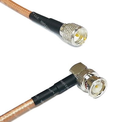 #ad RG142 Silver Mini UHF Male to BNC MALE ANGLE Coax RF Cable USA Lot $119.78