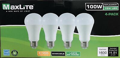 #ad 4 Light Bulbs 15W LED 100W Replacement CLF Bulb Soft White 2700k Dimmable E26 $17.70