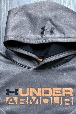#ad Under Armour Hoodie XL Gray Coldgear Gym Hooded Pullover Stretch $15.99