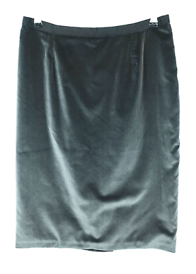 #ad Bamford Velvet Pencil Skirt Silver Gray Size 4 6 England Dress Cocktail Formal $31.49