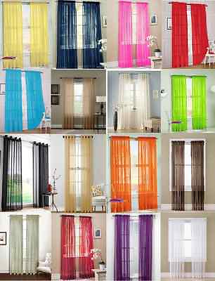 #ad 2Pc Sheer Voile Window Panel curtains DRAPE 84 or 1Pc SCARF MANY COLOR $7.31