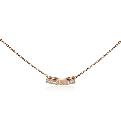 #ad Rose Gold Tone over Sterling Silver Cubic Zirconia Bar Choker Necklace $15.99