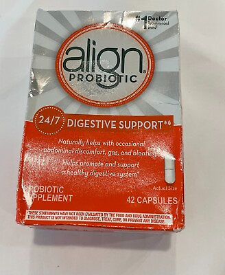 #ad Align Probiotic 24 7 Digestive Support 42ct NEW DMGD FREE SHIP 08 25 OR LATER $19.99
