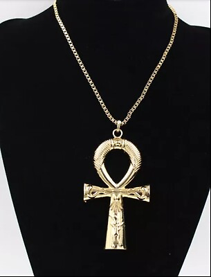 #ad #ad Fashion Jewelry ANKH Large Egyptian Pendant Cross Necklace Gold Color 91 1 $13.45