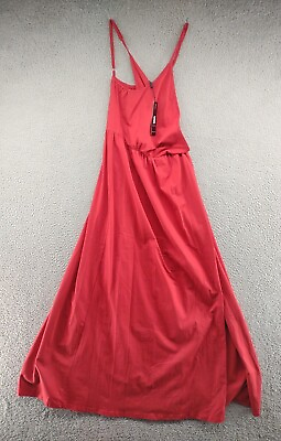 #ad ININ Women#x27;s Side Slit Long Red Dress in Size Medium NEW with Tags $11.99