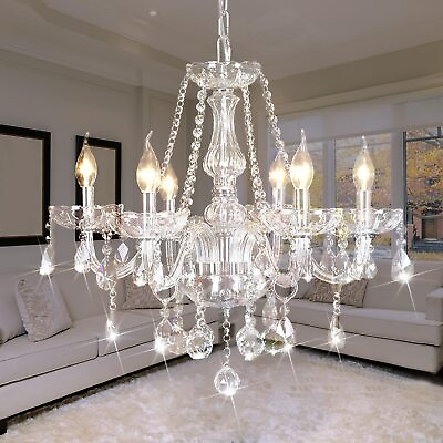 #ad #ad Classic Crystal Candle Chandelier 6 Light Pendant Lamp Bedroom Dining Room Decor $63.99