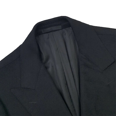 #ad Mens 40 R Caruso X Ungaro quot; Hand Made quot; Black 100 % Cashmere DB Over Coat $395.00