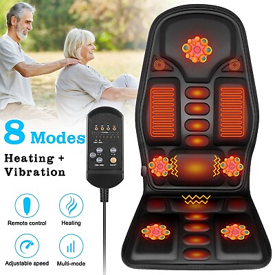 #ad 8 Mode Massage Seat Cushion with Heated Back Neck Massager Chair for Home amp; Car $47.49
