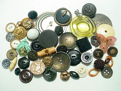 #ad VINTAGE BUTTONS amp; JEWELRY PARTS FOR CRAFTS JEWELRY MAKING ASSEMBLAGE $15.00