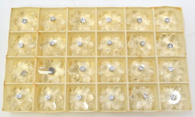 #ad Set of 24 8mm Crystal Clear Special Swarovski Snowflake Crystal Pendants $80.00